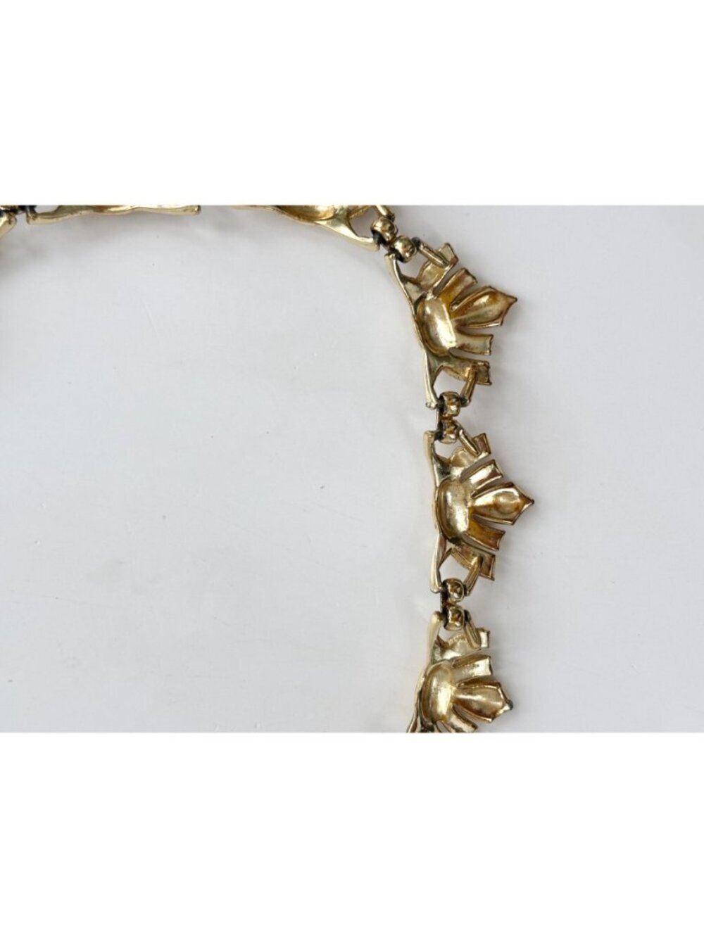 Coro Signed Gold Toned Designer Chainlink Abstract Vintage 80's Bracelet - 18" - Picture 13 of 16